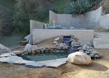 Hollywood Hills pond construction
